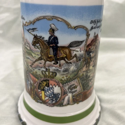 Kuhn GERMAN LITHOPHANE REGIMENTAL Style STEIN - Shelf 6 - Picture 8 of 12
