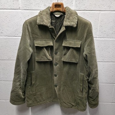 Aspesi Tiger velvet overshirt Corduroy jacket on Sherpa Lined 24x31 Green L