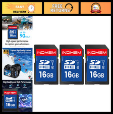 16GB SD Card 3-Pack, C10 UHS-I Memory Cards, Class 10, High-Speed 4K HD Video Co