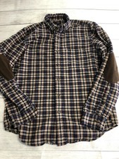 J.Crew Shirt Mens Medium Blue Plaid Flannel Elbow Patch Button Down Casual Top