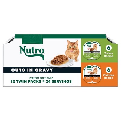 Perfect Portions Wet Cat Food Gravy Cuts Variety Pack, Cat Food Wet Recipe, T...