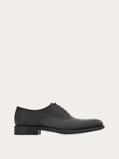 FERRAGAMO MEN'S GENUINE CALF LEATHER BLACK PLAIN TOE OXFORD SHOES MSRP 1060