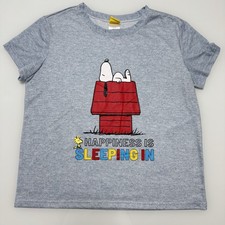 Peanuts Sleepwear Pajama Set Large Colorful Snoopy Happiness Is Sleeping In