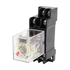 HH52P-L AC 12V Coil Voltage 8 Pins DPDT Power Relay with Socket Base