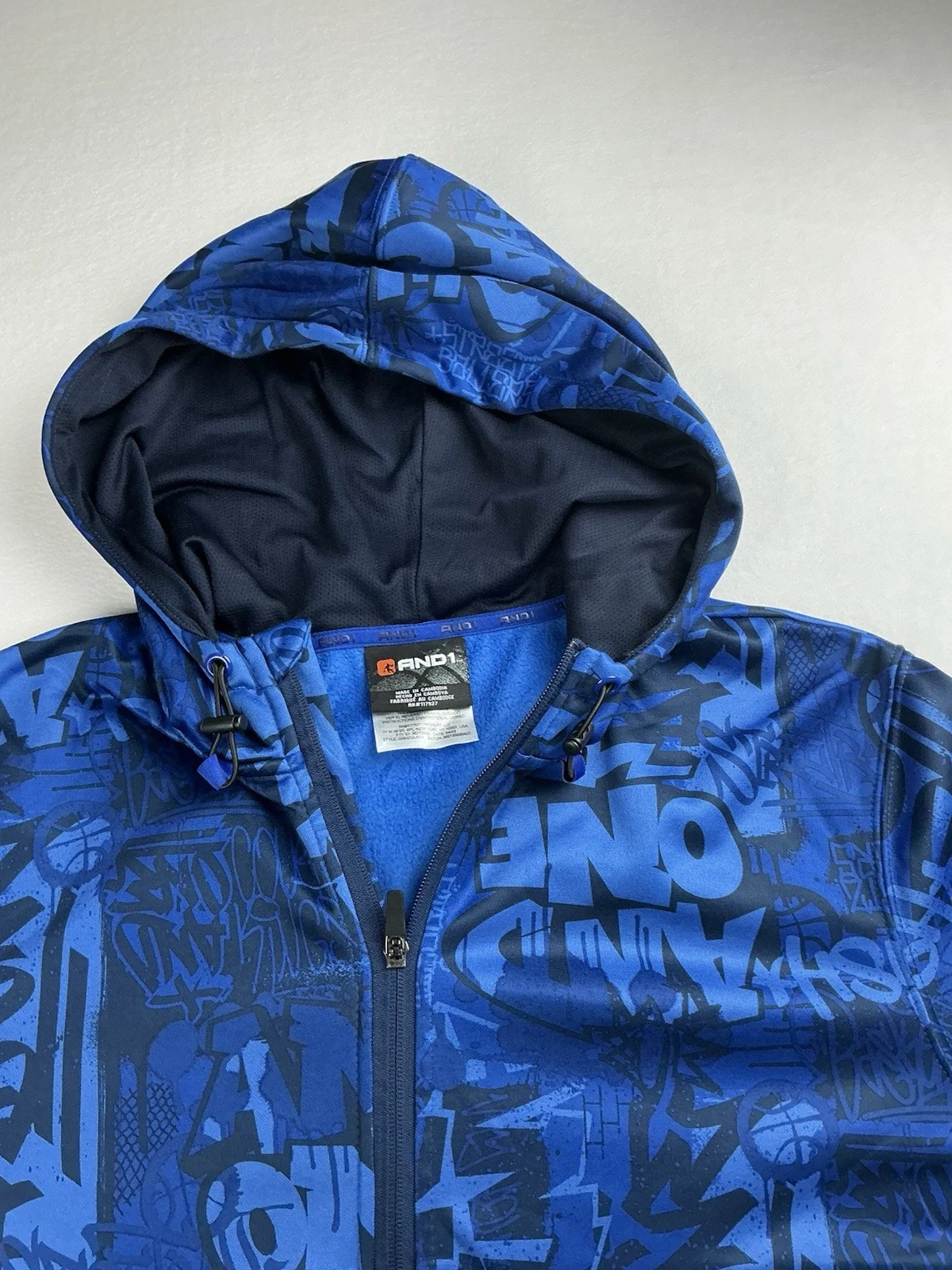 AND1 Men's Jumpshot Graffiti Full-Zip Hooded Jacket - product detail image 4