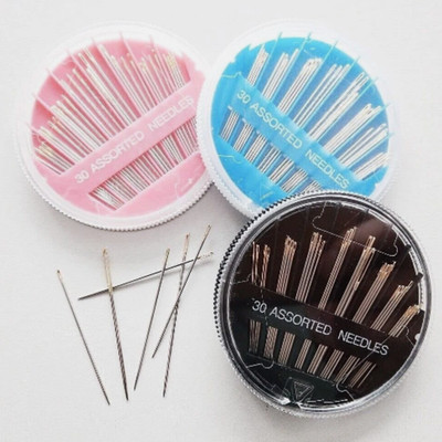 30x Handnähnadeln Set verschiedene Größen Easy Thread Big Eye Set Nähetui UK