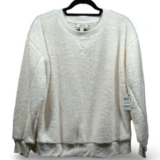 Style & Co Sherpa Crewneck Sweatshirt Women's Size Medium Cozy Loungewear Soft