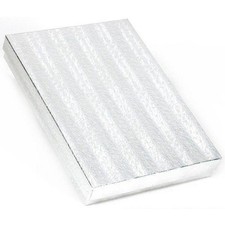 Silver Cotton Filled Gift Box Jewelry Display 7 1/8" x 5 1/8"