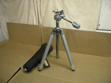 Sunset VIVO Telescoping Tripod Stand with Case Silver Tone Made in Japan Vintage