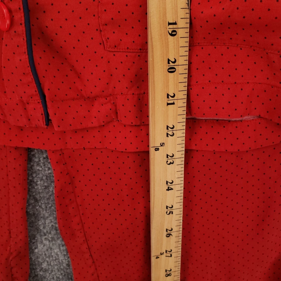 J Crew Pajama Pant Set Womens XS Red Soft Shine Sleepwear Polka Dots Lounge - Image 4 of 4
