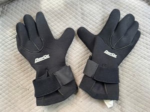 DEEP SEE SEA Scuba Diving Gloves Snorkeling Size MEDIUM Black and Blue Neoprene