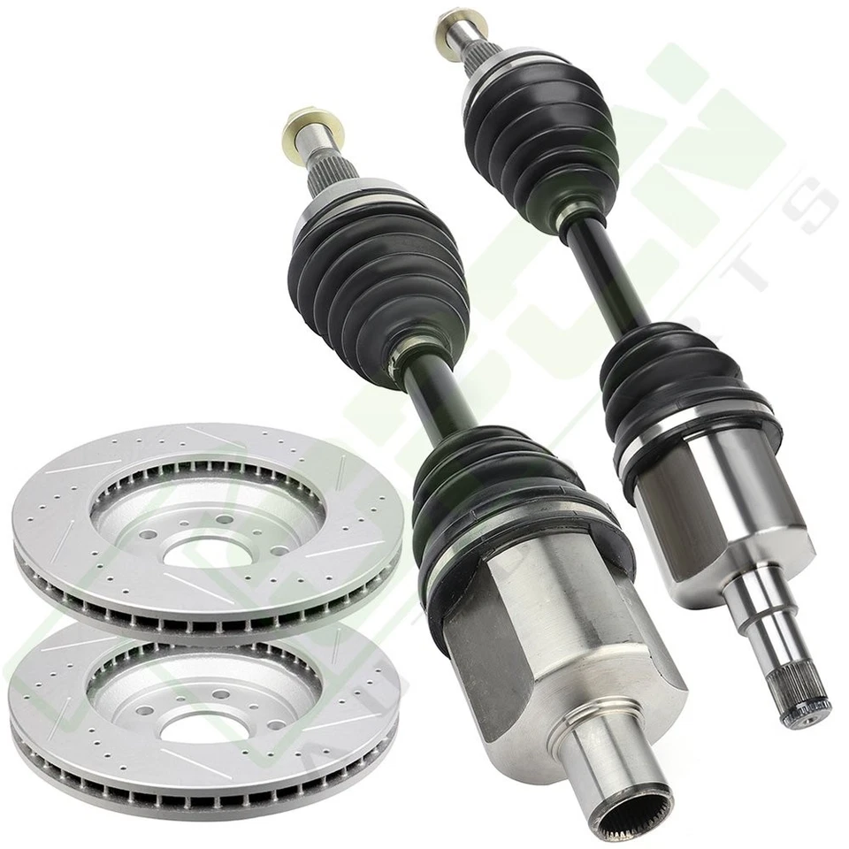 Front Side CV Axle + Brake Discs Rotors Fit for 2006-2007 Chevrolet Monte Carlo Foto 4 de 4