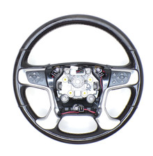 Gmc Oem 14-19 15-19 Yukon Chevrolet Silverado Black Leather Steering Wheel Oem