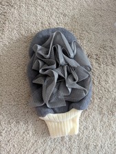 NEW Exfoliating Gloves Shower Bath Lathering body scrubber grey FREE SHIPPING