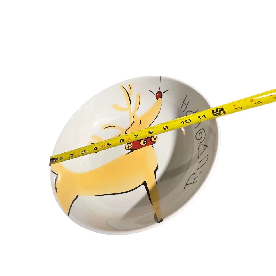 Pottery Barn Rudolph Reindeer Serving/Pasta Bowl RARE - Image 2 of 4