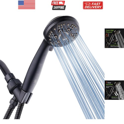 #ad #ad High Pressure 6 Setting Oil Rubbed Bronze Handheld Shower Head with Stainless... $59.98