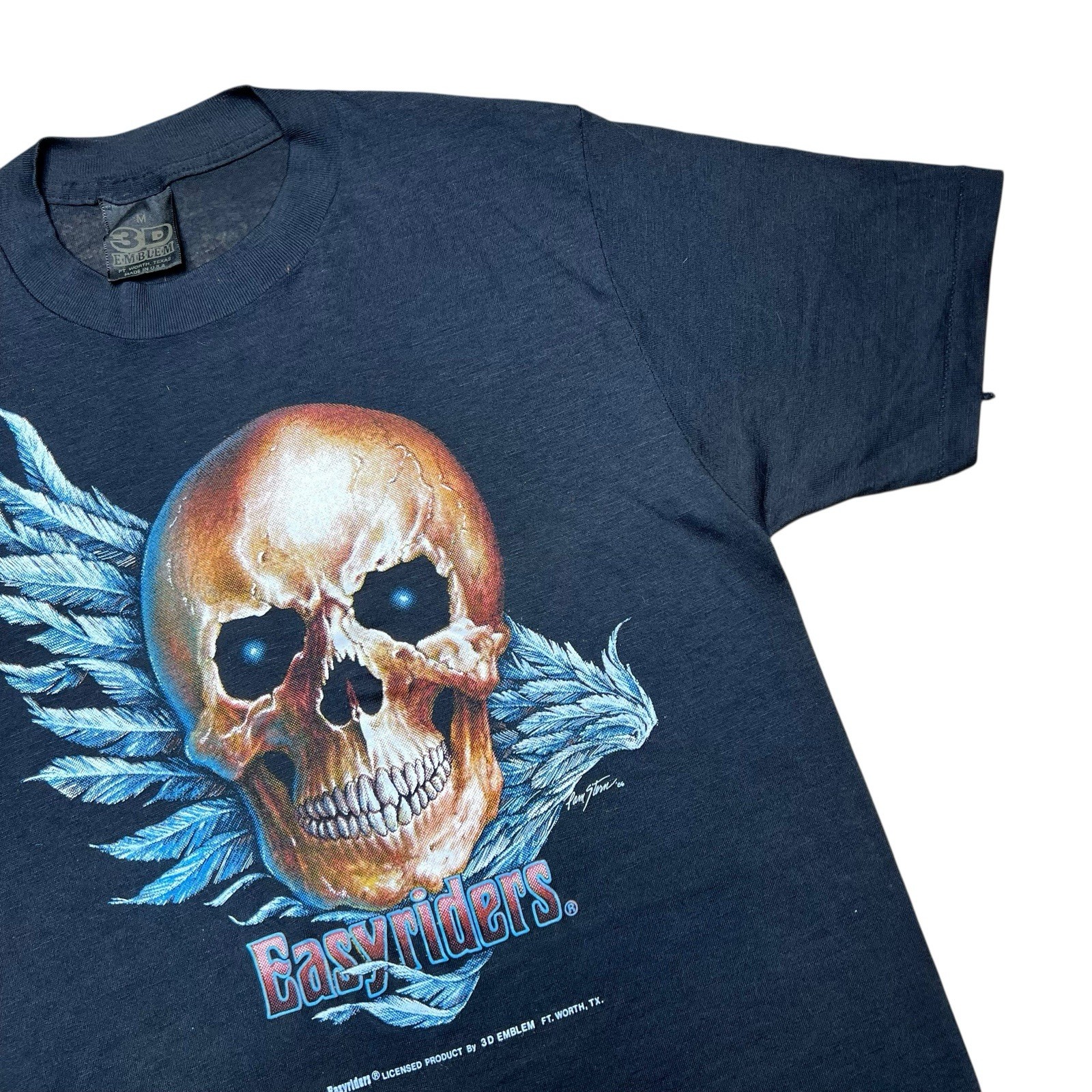 Vintage 1986 Easyriders Skull 3D Emblem Harley Davidson Biker T-Shirt Sz M image 7