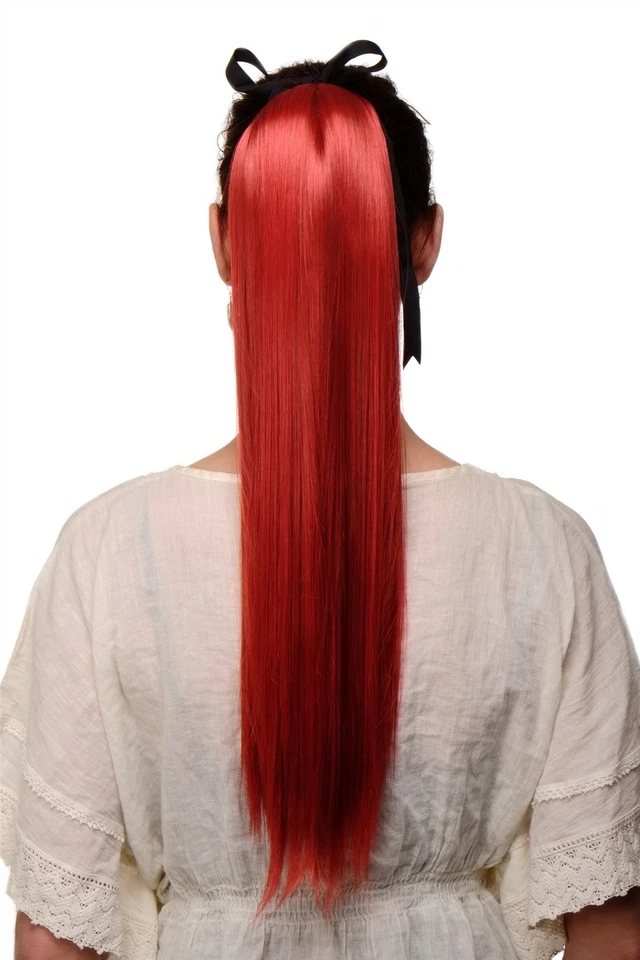 WIG ME UP Postiche Tresse Queue de Cheval Peigne Bande Rouge Lisse Très Long - Photo 1/4