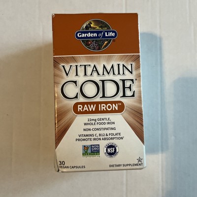Garden Of Life Vitamin - Code RAW Iron - 30ct. - Exp:01/2026