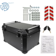 Black 65L Motorcycle Luggage Waterproof Tail Box Scooter Trunk Storage Top Case