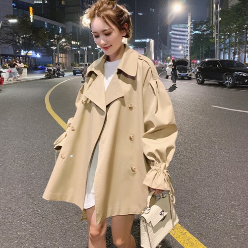 Cappotto corto donna trendy donna sottile alla moda sciolto giacca stringata - Foto 4 di 9