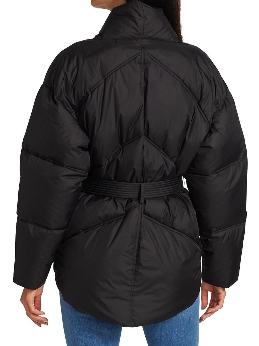 FRAME Wrap Puffer Jacket Shawl Collar Women's Belted Quilted FRAME Wrap Puffer Jacket Shawl Collar Women's Belted Quilted