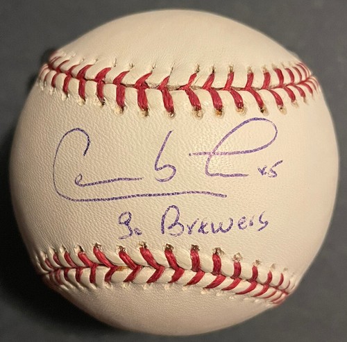Carlos Lee OMLB Selig White Sox Astros Brewers Beckett Authenticated Go Brewers