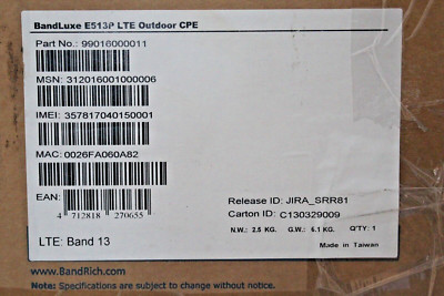QUALCOMM BANDLUXE E513P LTE OUTDOOR CPE P/N : 99016000011