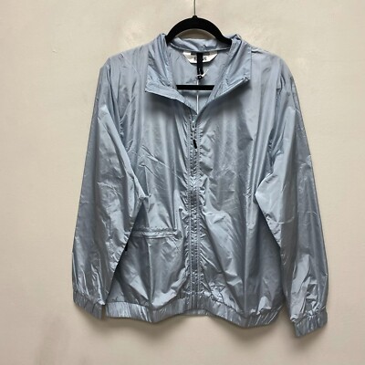 Rains Sky Long Sleeve Zip Front Pockets Windbreaker Nylon Track Jacket M $155