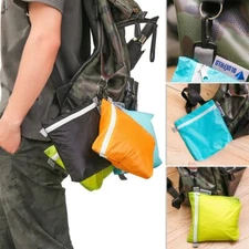 1PC 4 Color Nylon Coated Silicon Fabric Waterproof Zipper Hook Storage Bag Outdo