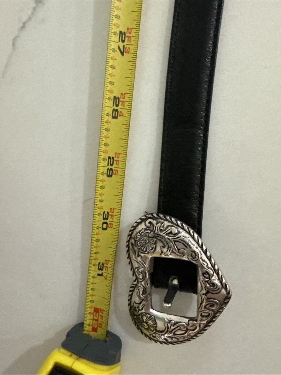 VINTAGE JUSTIN Y2K 90s Heart buckle Top Grain Cowhide Leather Belt Women’s 32 Justin y2k 90s Heart buckle Top Grain Cowhide Leather Belt  main image 3