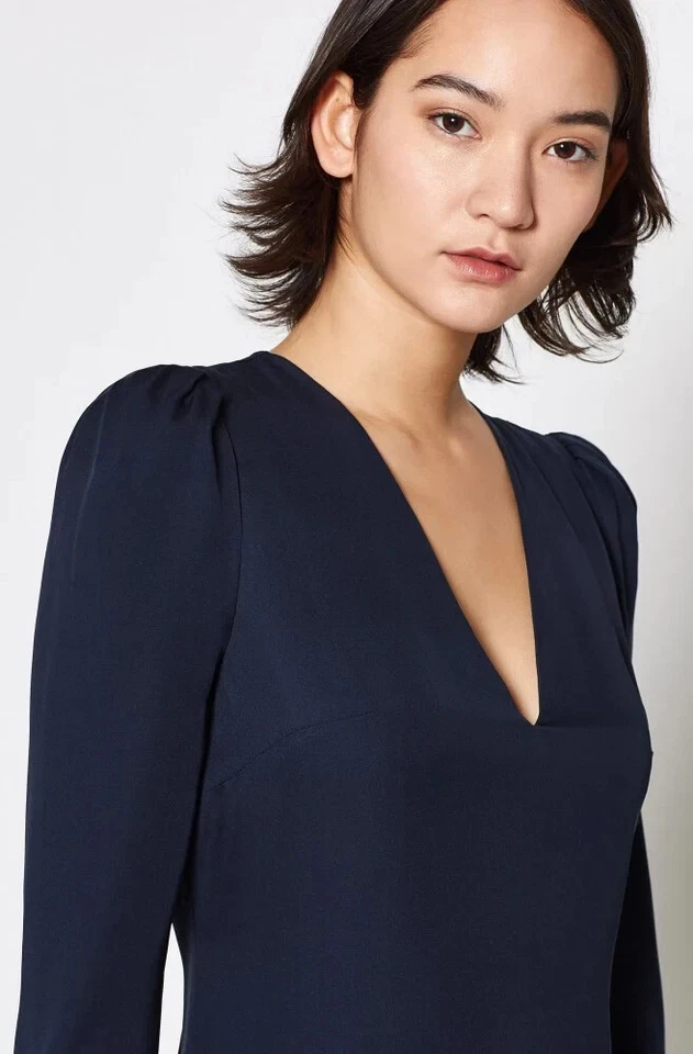 $378 новый Joie Abnar шелк платье Sz 4 полночь темно-синий - Изображение 4 из 4