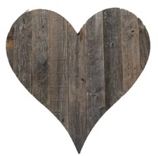 18 Weathered Gray Reclaimed Wood Heart Wall Decor