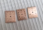 Vintage set of 3 Swiss Record watch dials, copper colored, mechanical watches