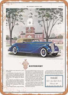 METAL SIGN - 1936 Packard 12 Convertible Victoria Birthright Vintage Ad