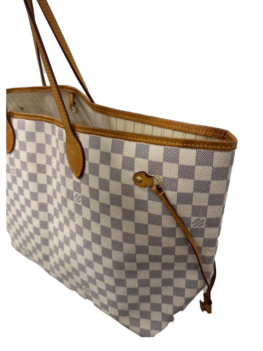 Louis Vuitton Neverfull Damier Azur White Blue Large Tote