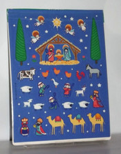 Vintage Hallmark Stickers nativity scene Christmas 2 sheets B72
