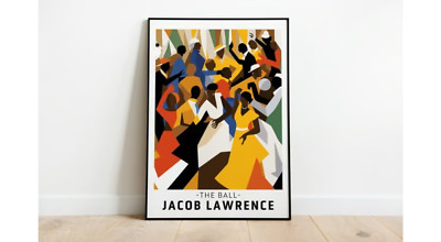 Jacob Lawrence Poster, African American Art, Afro Art, The Ball Poster Reprint