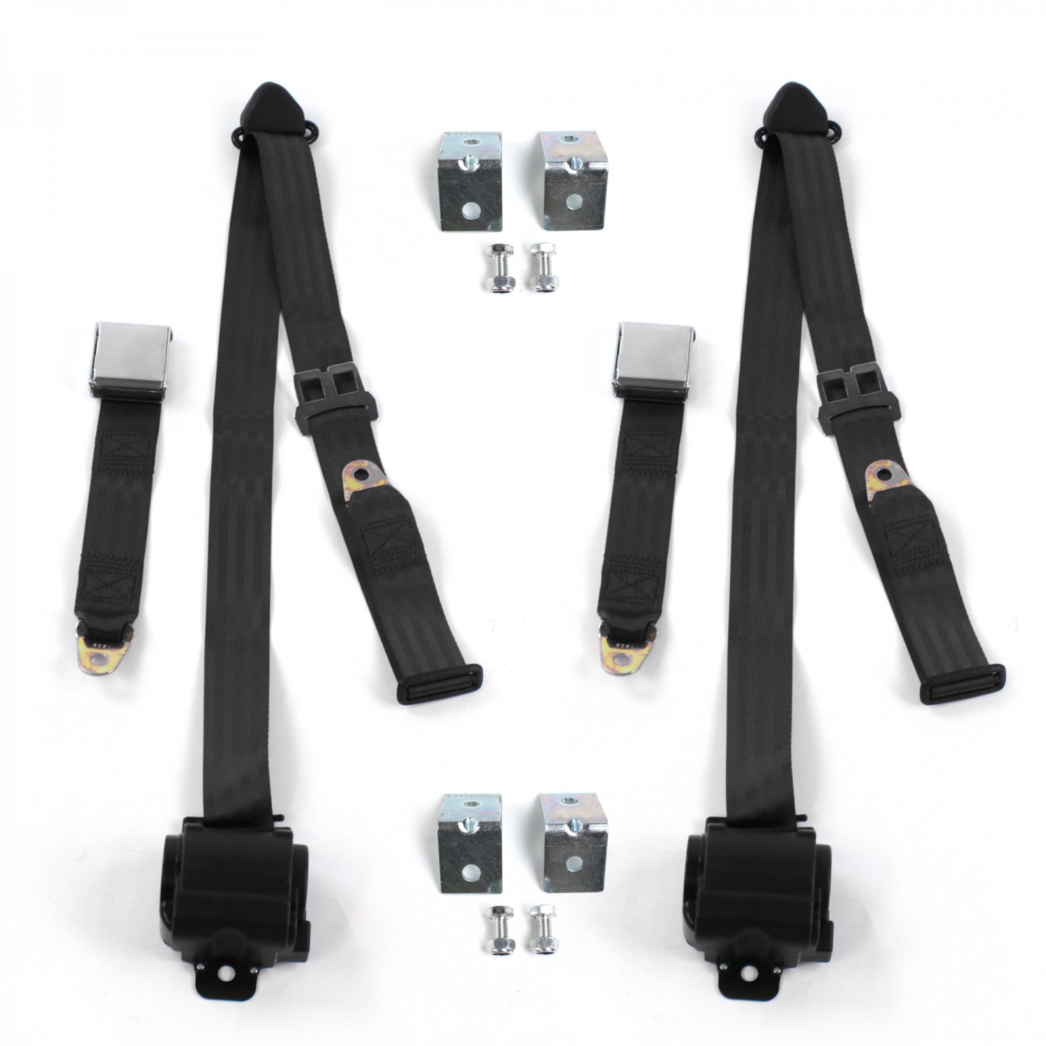 Chevy Truck 1955 - 1959 Airplane 3pt BK Seat Kit w/Brackets-2 Belts