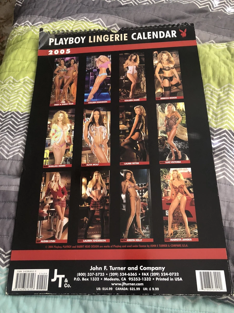 2005-playboy-playmate-lingerie-full-colour-12-month-wall-calendar-vgc-ebay