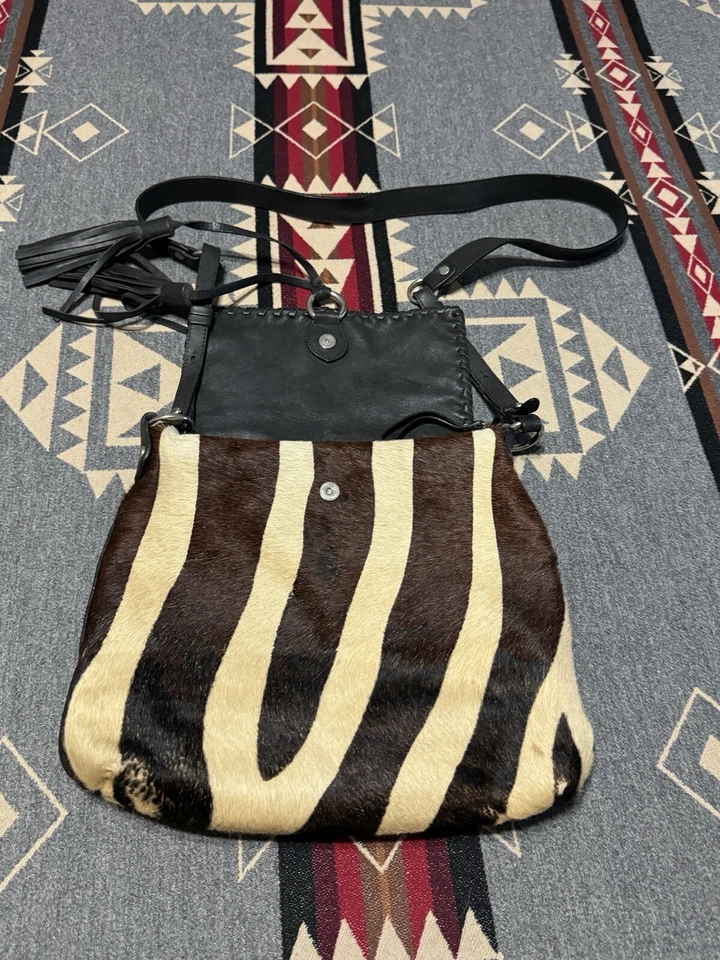 Cavalcanti Cow Fur Leather Shoulder Bag Italy Womens Boston Style  - Image 4 of 4