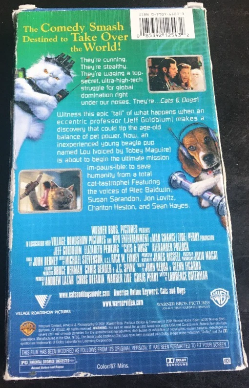 Cats E Cani (VHS, 2001 Dei Bambini Commedia Famiglia Film-Rare-Ships N 24 Hrs - Immagine 2 di 3
