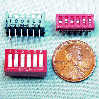 (12) 6-Section DIP-12 SWITCH Assortment Piano, Rocker, Slide, UL & MIL-Std Rated