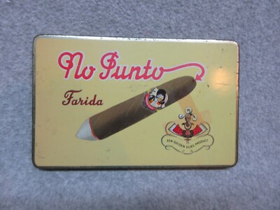 1950's  NO PUNTO FARIDA   Large CIGAR TiN Litho Hinged CaN from Holland