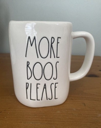 Taza De Cerámica Rae Dunn “More Boos Please” Con Tapa De Bruja – Naranja – Halloween – Nueva