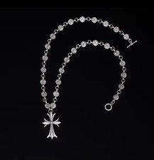 Cross Pendant Necklace Chain Chrome Hearts style Y2K 55CM