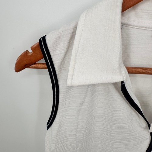 T By TALBOTS NWT Sleeveless Half-Zip Polo White Polo Tank // XS - Picture 5 of 8