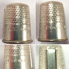 VINTAGE M.T. PAT'D 10 THIMBLE WITH NO NEEDLE THREADER MADE IN USA SEE PICS
