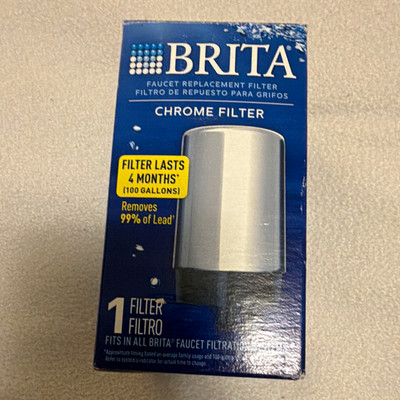 BRITA FR-200 Faucet Mount Replacement Filter, Lead Removal, Chrome, 1 Pack