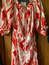 ESSENTIEL Antwerp Kleid 100% Seide neu rot weiß 38 Hochzeit Fest Anlass Edel 36